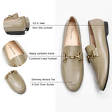 Gold Bit Round Toe Loafers (Loraine)
