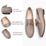 Gold Bit Round Toe Loafers (Loraine)