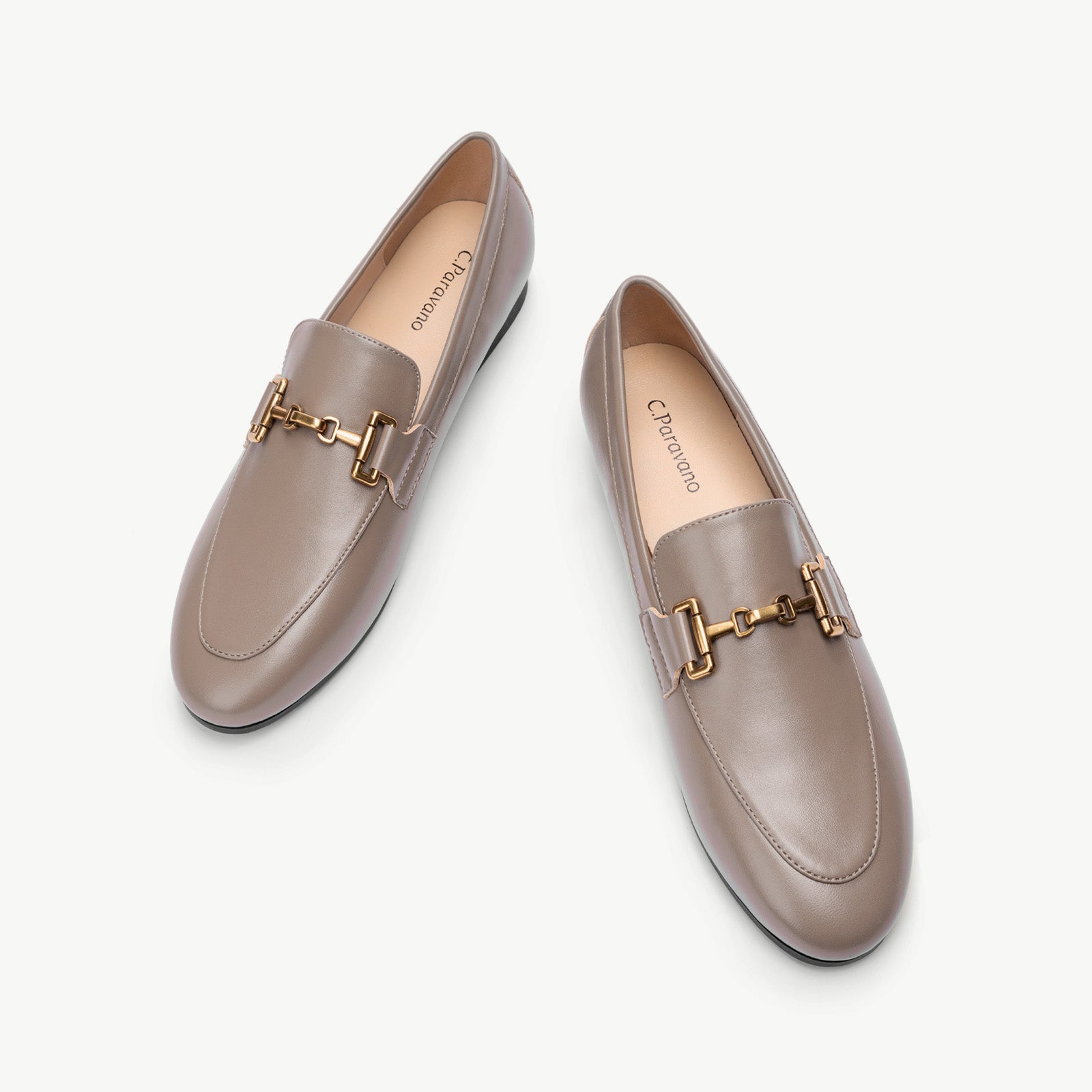 Gold Bit Round Toe Loafers (Loraine)