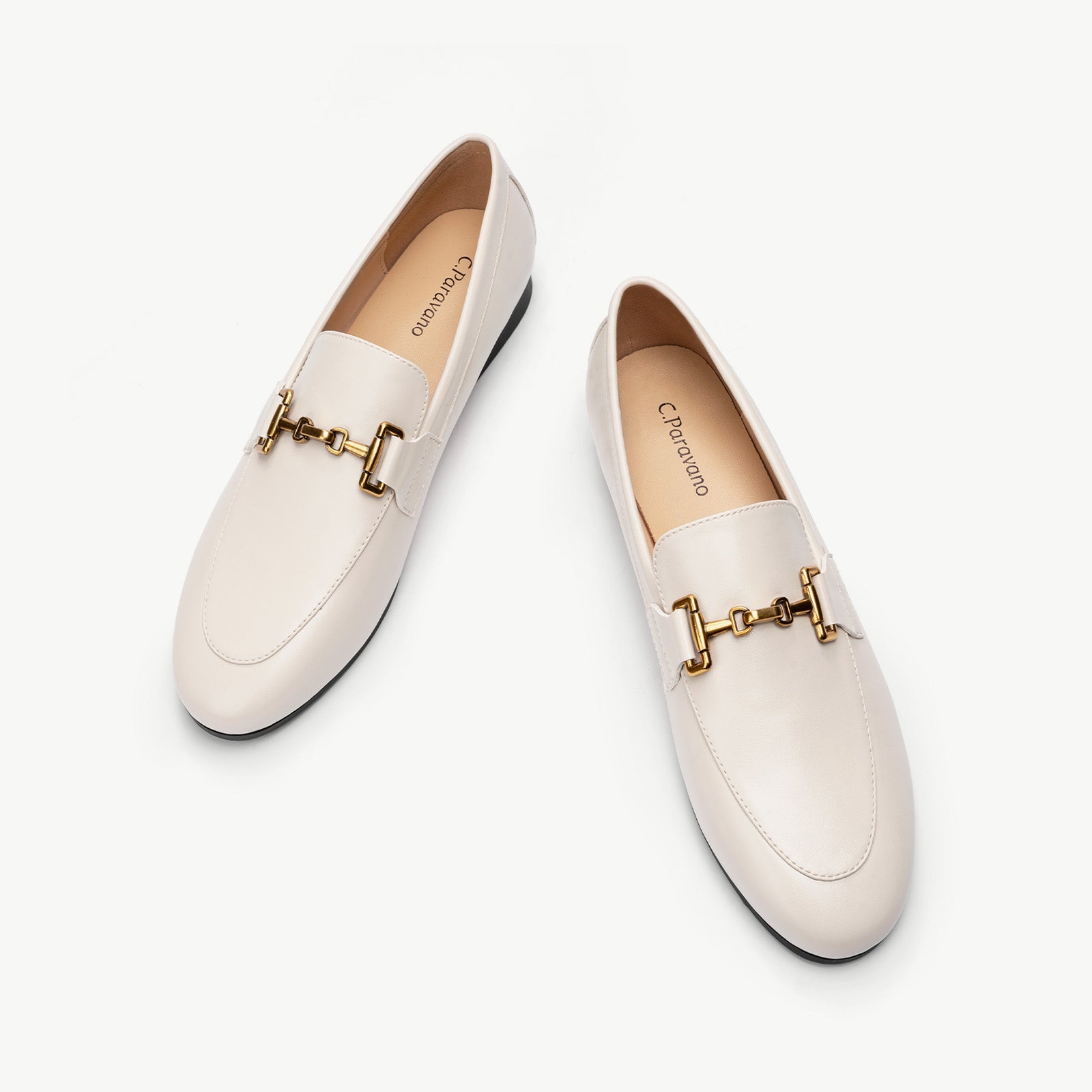 Gold Bit Round Toe Loafers (Loraine)