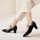 Mary Jane Block Heel Pumps (Jessica)(SALE)