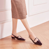Block Heel Slingback Sandals (Alva)