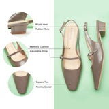 Block Heel Slingback Sandals (Alva)