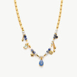 Multi Gemstone Pearl Necklace, a vibrant and elegant piece featuring a combination of colorful gemstones and lustrous pearls, creating a captivating and eye-catching accessory.