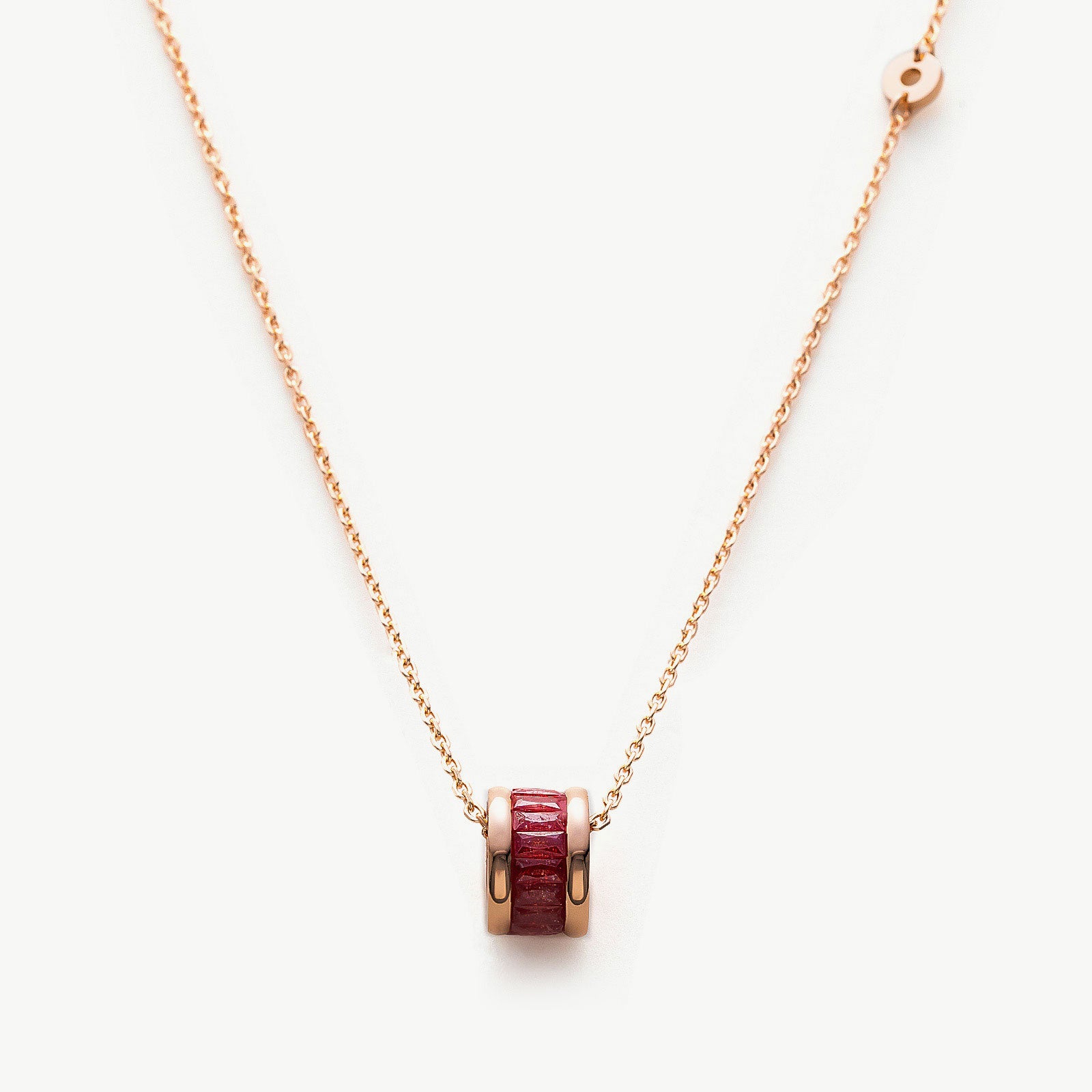 Red Ring Pendant Chain Necklace, a symbol of passionate elegance, featuring a vibrant red ring pendant suspended from a delicate chain, creating a bold and eye-catching accessory for special occasions