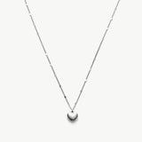 Platinum Heart Pendant Necklace, a chic platinum accent that enhances your style, featuring a stylish heart-shaped pendant in a lustrous platinum hue