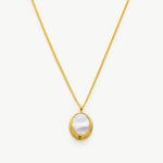 Gold Pendant Necklace with White Agate, with a luxe white gleam, this necklace captures the allure of white agate in a gold setting, adding a touch of opulence and sophistication to your neckline