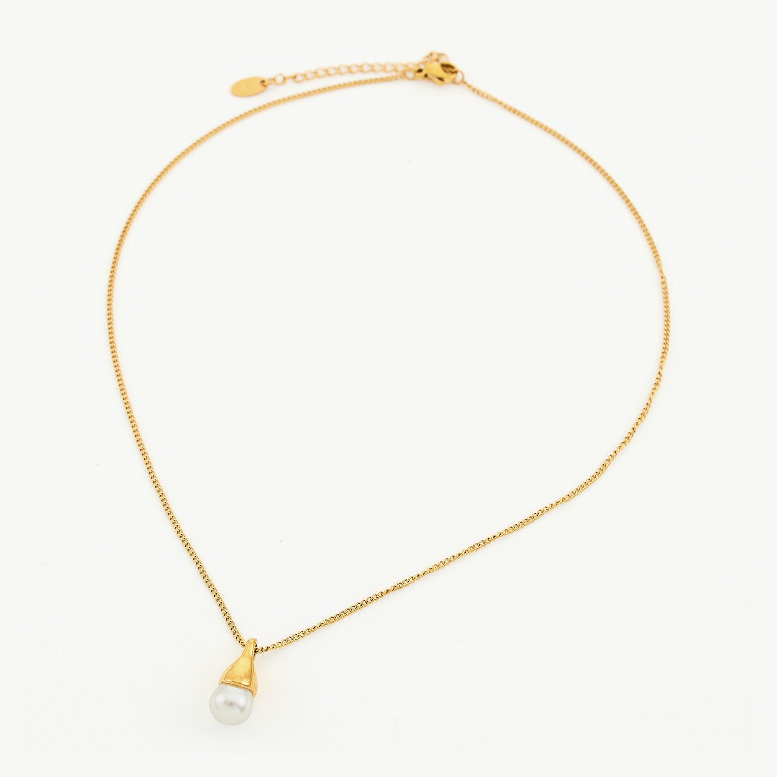 Pearl Drop Pendant Necklace with Gold, a radiant gold charm captured in a pearl drop pendant, creating a stylish and timeless accessory to elevate your ensemble