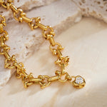 Gold Heart Diamond Necklace, embodying golden romance, this necklace features a chain of intricately crafted hearts adorned with diamonds, creating a stunning and romantic accessory for expressing love and style.