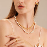 Pearl Beaded Necklace, unveiling the grace of pearls, this necklace features a mesmerizing strand of lustrous pearls, creating a captivating and versatile accessory.