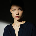 Gold Emerald Crystal Drop Pendant Necklace, making a vivid green statement, this necklace features a stunning emerald crystal drop on a delicate golden chain, adding a pop of color and modernity to your look