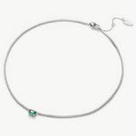 Emerald Rectangle Dewdrop Pendant, a sleek and radiant addition to your jewelry collection, showcasing an emerald rectangle dewdrop on a delicate chain, adding a touch of sophistication to your look