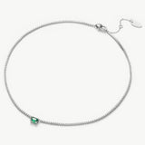 Emerald Rectangle Dewdrop Pendant, a sleek and radiant addition to your jewelry collection, showcasing an emerald rectangle dewdrop on a delicate chain, adding a touch of sophistication to your look