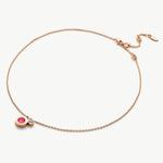 Rose Gold Crystal Dew Necklace in Red, showcasing vivid red elegance, this necklace features a red crystal dew pendant on a delicate rose gold chain, creating a versatile and chic accessory for any outfit