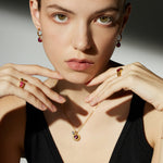 Rose Gold Red Crystal Dew Chain Necklace, a romantic ruby glow, featuring a radiant red crystal dew pendant on a delicate rose gold chain, creating a timeless and stylish accessory for expressing love and style.