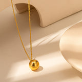 Sphere Pendant Necklace, with a luxe minimalism, this necklace captures the allure of simplicity with a polished sphere pendant, creating an opulent and modern accessory for any outfit