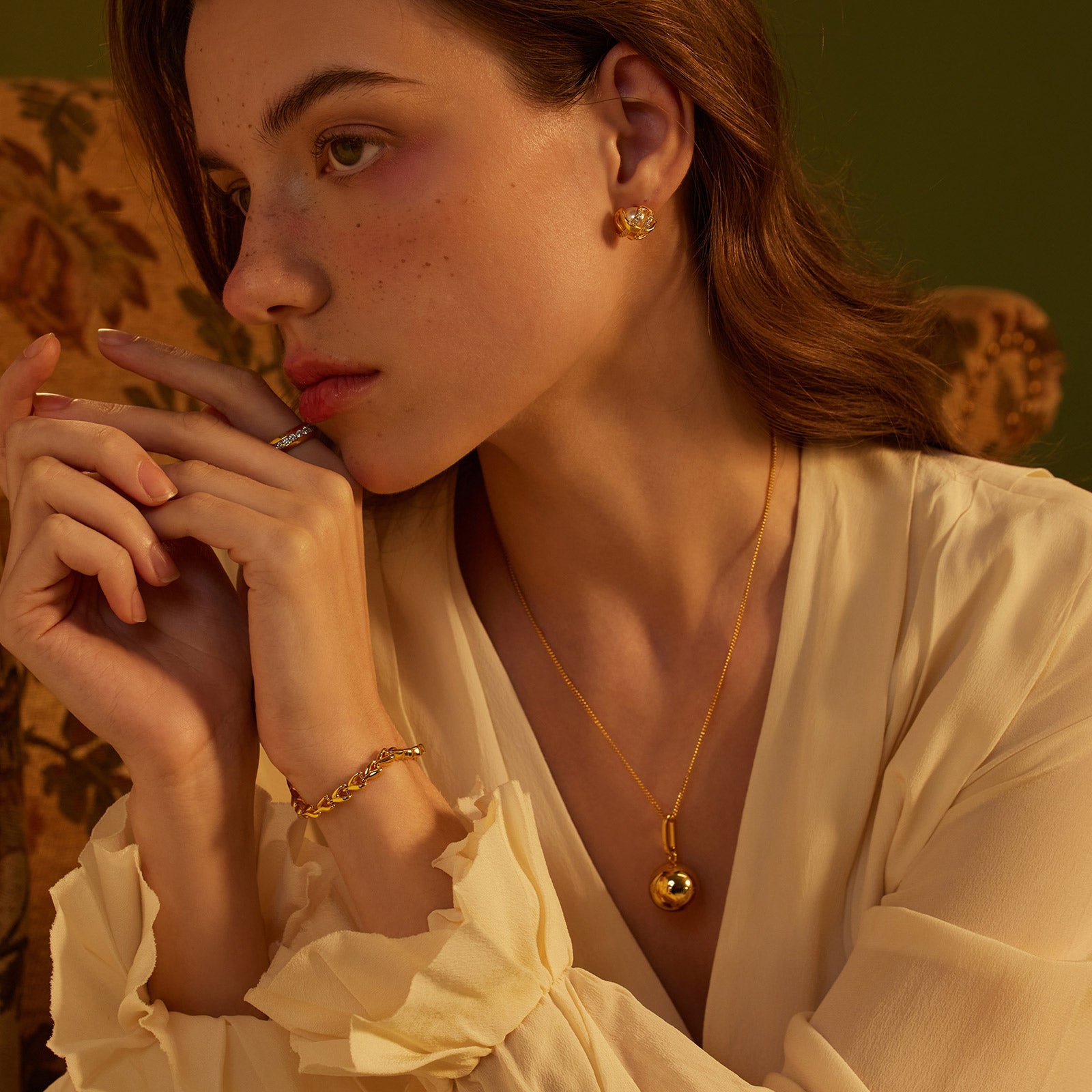 Stylish Sphere Pendant Necklace, showcasing timeless elegance, this necklace features a classic sphere pendant on a delicate chain, creating a refined and versatile accessory for any occasion