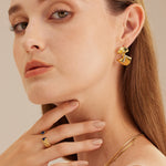 Gemstone Open Ring with a serene blue pearl, capturing the essence of tranquility and sophistication