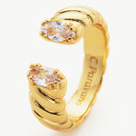 Classic Gemstone Charm: White Pearl Open Ring, a versatile and chic choice to complement any outfit with understated glamour