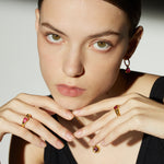 Purple Onyx Open Ring with sculptural details, a contemporary and chic addition to your jewelry collection