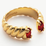 Red Pearl Open Ring, a bold and stylish choice to elevate your style with a burst of vibrant color.