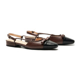 Bow Almond Toe Slingback Flats(Lena F)