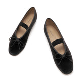 Almond-Toe Ballet Velvet Flats (Liora)