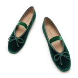 Almond-Toe Ballet Velvet Flats (Liora)