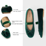 Almond-Toe Ballet Velvet Flats (Liora)