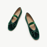 Almond-Toe Ballet Velvet Flats (Liora)