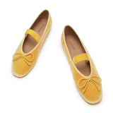 Almond-Toe Ballet Velvet Flats (Liora)