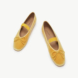 Almond-Toe Ballet Velvet Flats (Liora)