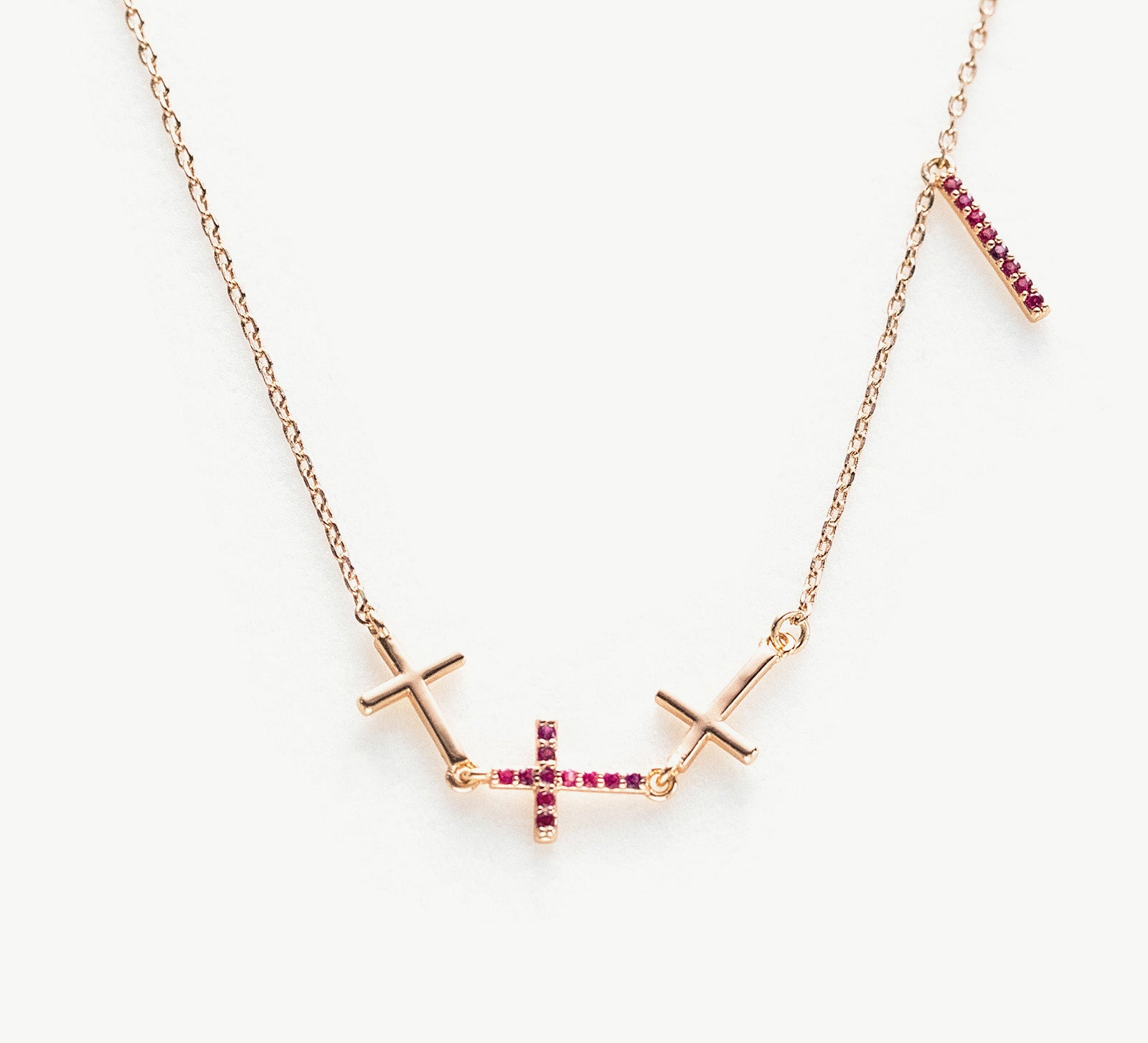 Sideways Crosses Chain Necklace