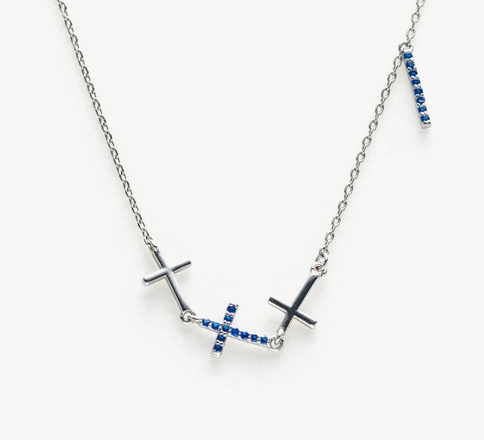 Sideways Crosses Chain Necklace