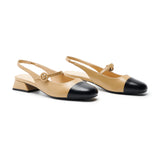 Cape Toe Block Heel Slingbacks(Kara F)