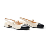 Cape Toe Block Heel Slingbacks(Kara F)