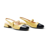 Cape Toe Block Heel Slingbacks(Kara F)