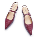 Pointed Toe Slingback Flats (Freya)（SALE）