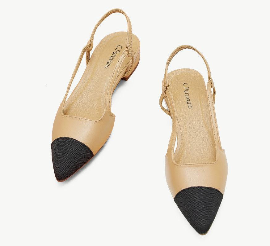 Chic Beige Slingback Flats with a Hint of Elegance