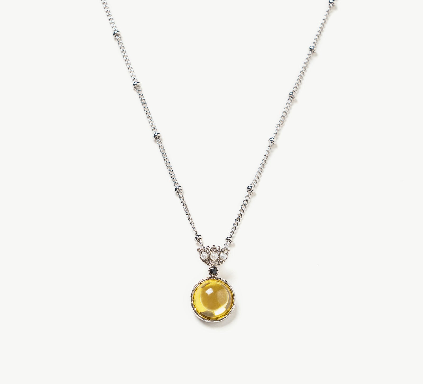 Round Gemstone Pendant Necklace