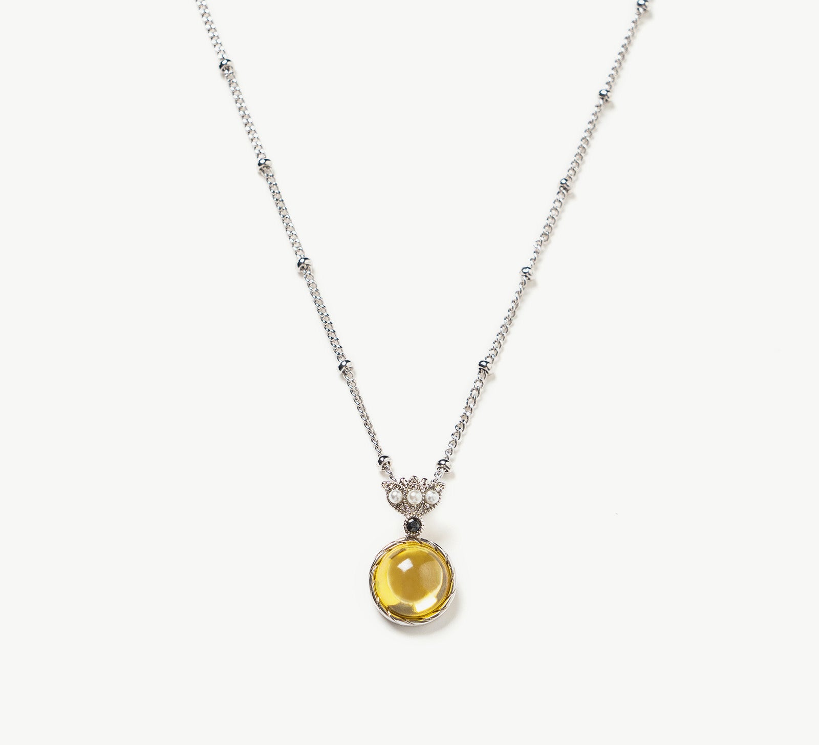 Round Gemstone Pendant Necklace