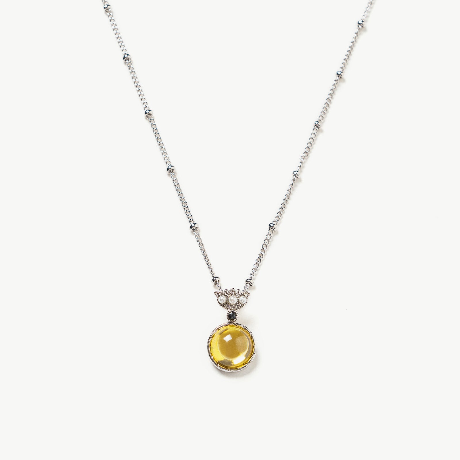 Round Gemstone Pendant Necklace
