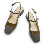 スクエアトゥ スリングバックフラットシューズ (フェリシア)(SALE)（EU）