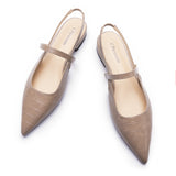 Pointed Toe Slingback Flats (Freya)（SALE）