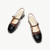 Cape Toe Block Heel Slingbacks(Kara F)
