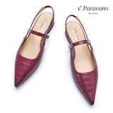 Pointed Toe Slingback Flats (Freya)（SALE）