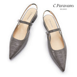 Pointed Toe Slingback Flats (Freya)（SALE）