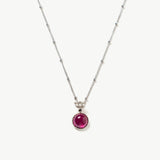 Round Gemstone Pendant Necklace