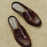 Ruched Loafer Mules (Soho Wax)