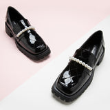 Sophisticated Pearl-Adorned Loafer Shoes
